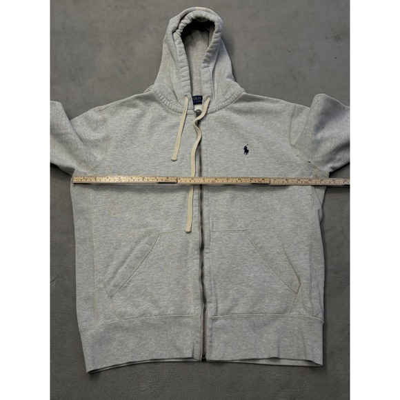 Polo Ralph Lauren Gray Full Zip Hoodie Sweatshirt Mens Size M Pony Logo - Picture 4 of 12